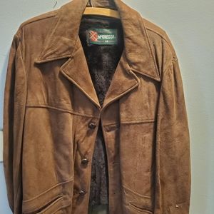 VINTAGE 70s McGregor Brown Suede Leather Bomber Jacket Coat 42